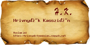 Hrivnyák Kasszián névjegykártya